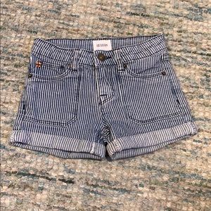 Girls striped Hudson jean shorts